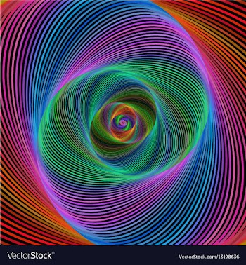Multicolored spiral fractal design background vector image