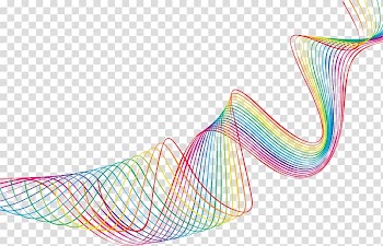 Multicolored spiral , Line Geometry Curve Abstraction, Colorful abstract geometric curve lines transparent background PNG clipart