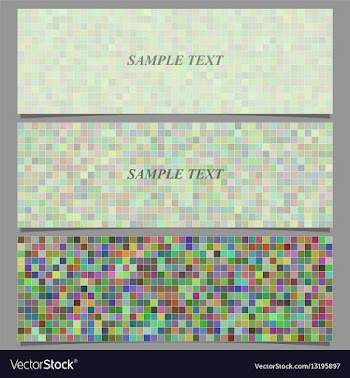 Multicolored square mosaic pattern banner set vector image
