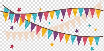 Multicolored streamers, Gift Birthday Balloon Euclidean , Colorful triangular flag transparent background PNG clipart