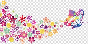 Multicolored swallowtail butterfly decor, Wall decal Polyvinyl chloride Frames Living room, Colorful flowers transparent background PNG clipart