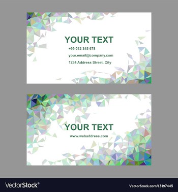Multicolored triangle design business card set vector image