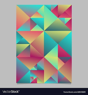 Multicolored triangle page template - abstract vector image