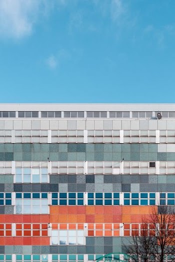 multicolored window building