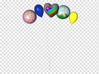 Multicolour balloon, five inflatable balloons art transparent background PNG clipart