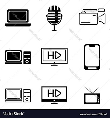 Multimedia icon set vector image