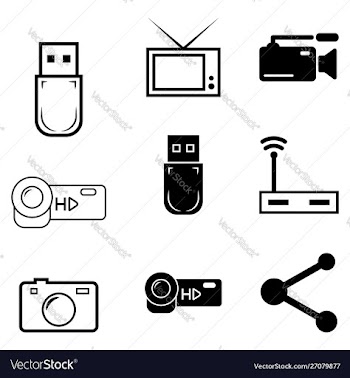Multimedia line icon set vector image