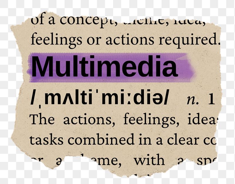 Multimedia png word sticker, torn | Free PNG - rawpixel