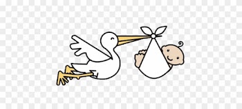 Multiple Baby Babies Stork Clip Art - Baby Shower