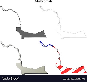 Multnomah Map Icon Set vector image