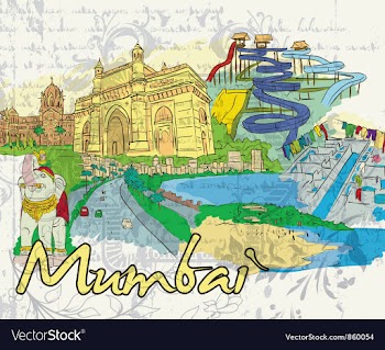Mumbai doodles vector image