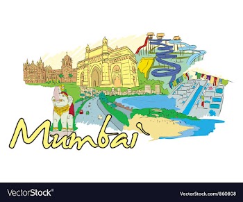 Mumbai doodles vector image