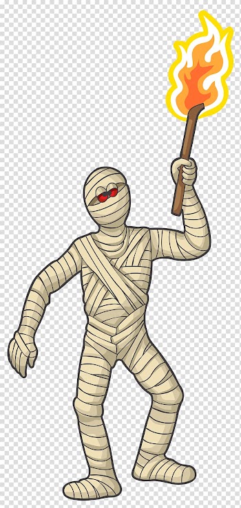 Mummy holding torch illustration, Mummy , Halloween Mummy transparent background PNG clipart
