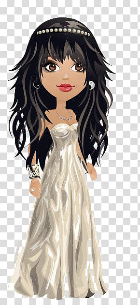Munecas, animated woman wearing white dress illustration transparent background PNG clipart
