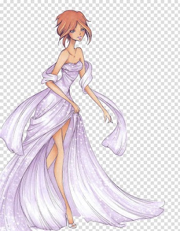 Munecas dolls, purple dressed female anime character transparent background PNG clipart