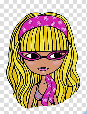 Munecas, female in pink-framed eyeglasses illustration transparent background PNG clipart