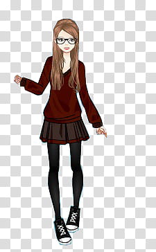 Munecas, red-haired female animated illustration transparent background PNG clipart