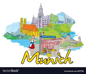 Munich doodles vector image