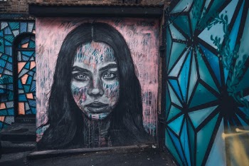Mural wall in Camden Town London 