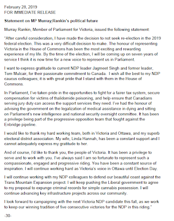 Murray Rankin MP on Twitter: "After careful consideration, I have ...