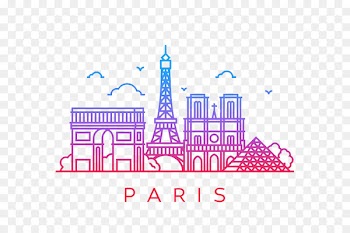 Musée du Louvre Silhouette Illustration - Colorful Paris 