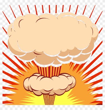 Mushroom Cloud Explosion Cartoon Comics - Yellow And Red Bomb Cartoon Mushroom Cloud