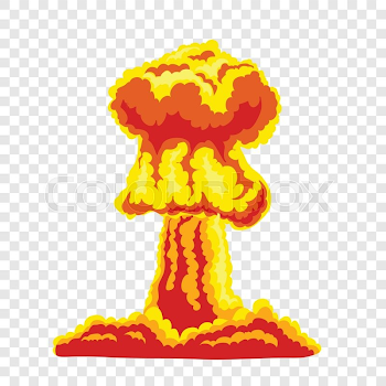 Mushroom cloud. Orange and red ... | Stock vector | Colourbox