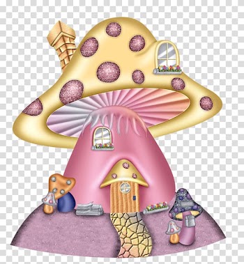 Mushroom , Colored mushroom house transparent background PNG clipart