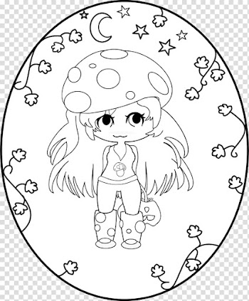 Mushroom Costume for Halloween, female character sketch transparent background PNG clipart