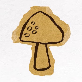 Mushroom doodle sticker, ripped paper | Free Vector Illustration - rawpixel