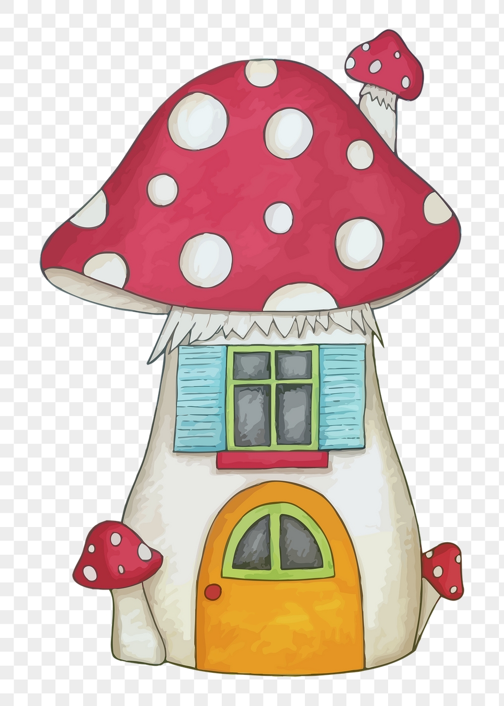 Mushroom house png sticker, fairy | Free PNG - rawpixel