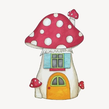 Mushroom house sticker, fairy tale | Free Vector - rawpixel