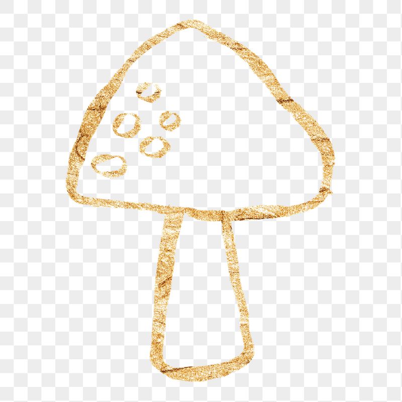 Mushroom png sticker, gold glittery | Free PNG Illustration - rawpixel