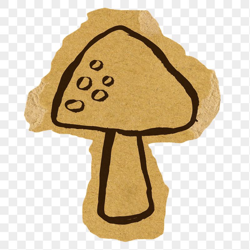 Mushroom png sticker, ripped paper | Free PNG Illustration - rawpixel