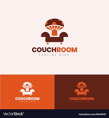 mushroom sofa logo icon design concept