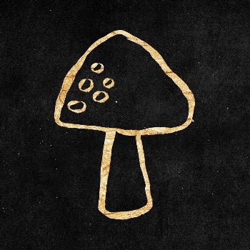 Mushroom sticker, gold aesthetic doodle | Free PSD Illustration - rawpixel