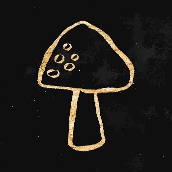 Mushroom sticker, gold aesthetic doodle | Free Vector Illustration - rawpixel