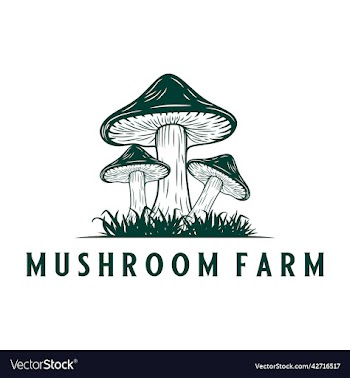 mushroom tree logo with a touch of retro vintage d
