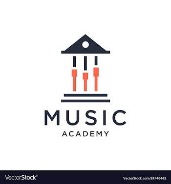 Music academy logo design vector image