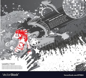 Music background with 3d arrows vector image
