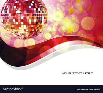 Music background with discoball vector image