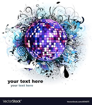 Music background with discoball vector image