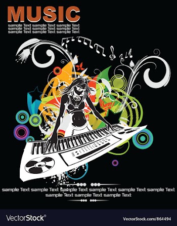 Music background with dj vector image