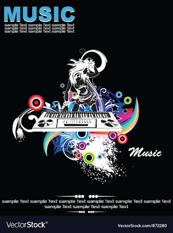 Music background with dj vector image
