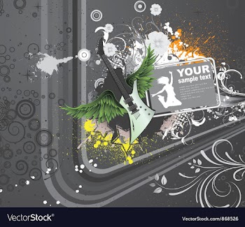 Music background with guitar vector image