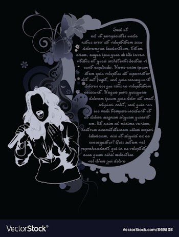 Music background with singer vector image