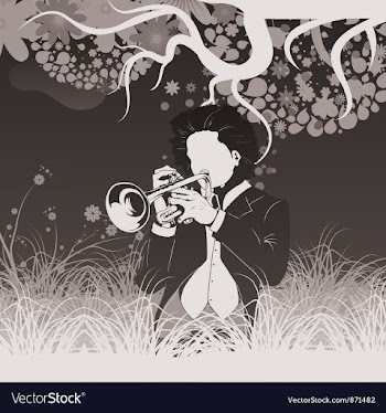 Music background with singer vector image