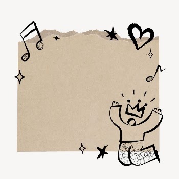 Music doodle frame, torn paper | Free Vector - rawpixel