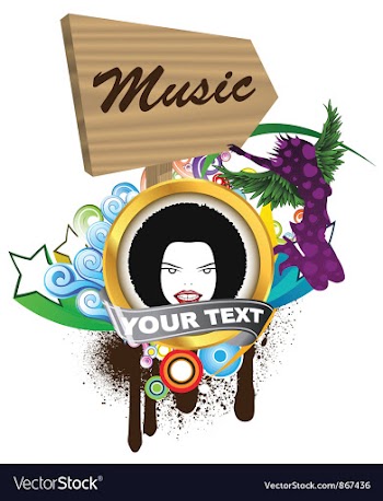 Music emblem vector image