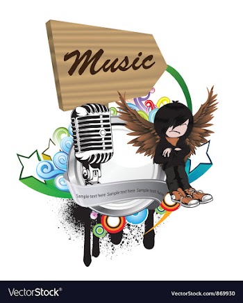 Music emblem vector image